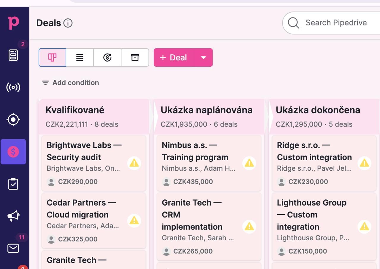Deals board with a pink accent