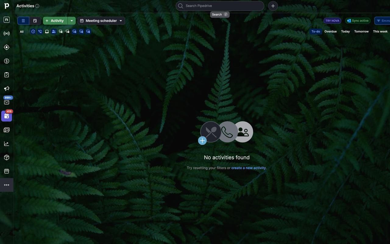 Pipedrive with the Ferns theme