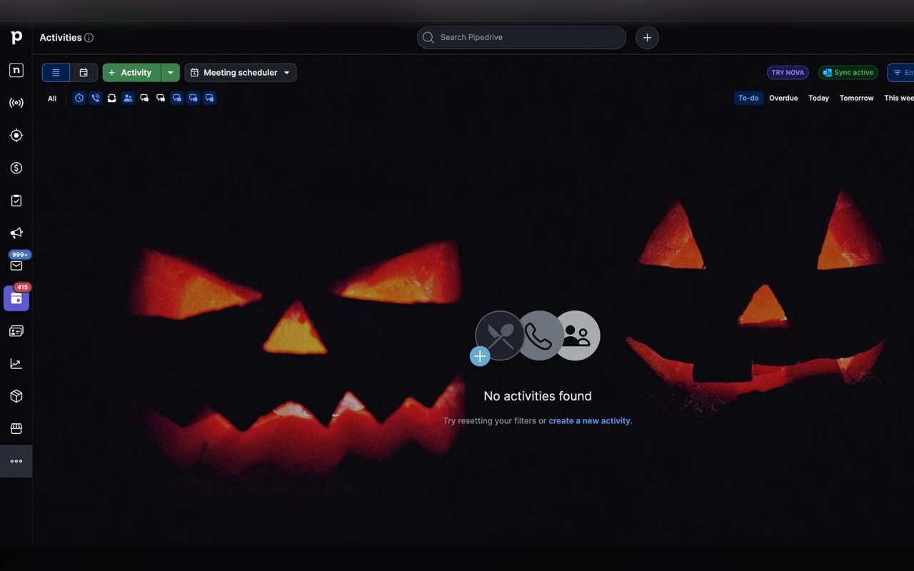 Pipedrive with the Halloween theme